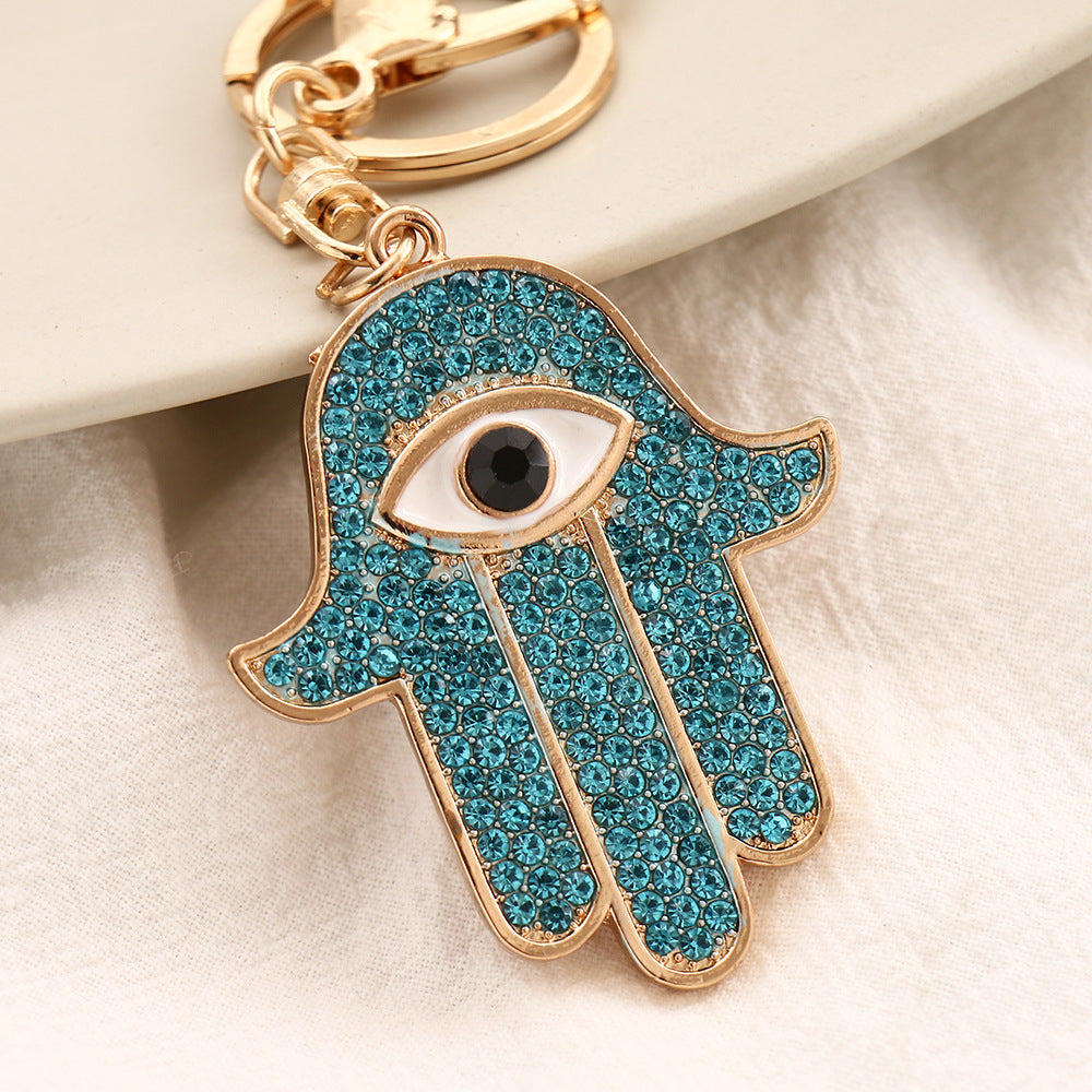 Wholesale Alloy Devil's Eye Fatima Palm Creative Keychain